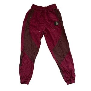 Jordan Flight Burgundy Nylon Track Pants Windbreaker Joggers Retro Streetwear M